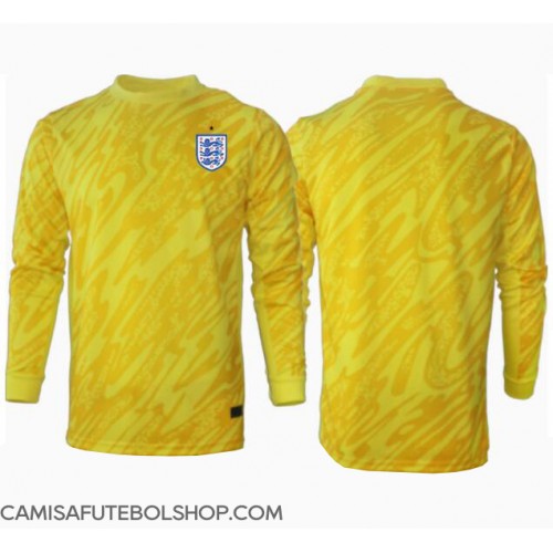 Camisa de time de futebol Inglaterra Goleiro Replicas 2º Equipamento Europeu 2024 Manga Comprida
